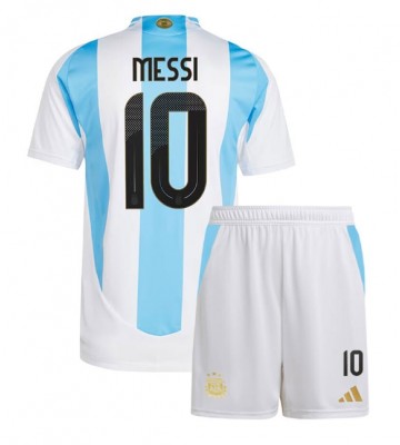 Argentina Lionel Messi #10 Primera Equipación Niños Copa America 2024 Manga Corta (+ Pantalones cortos)